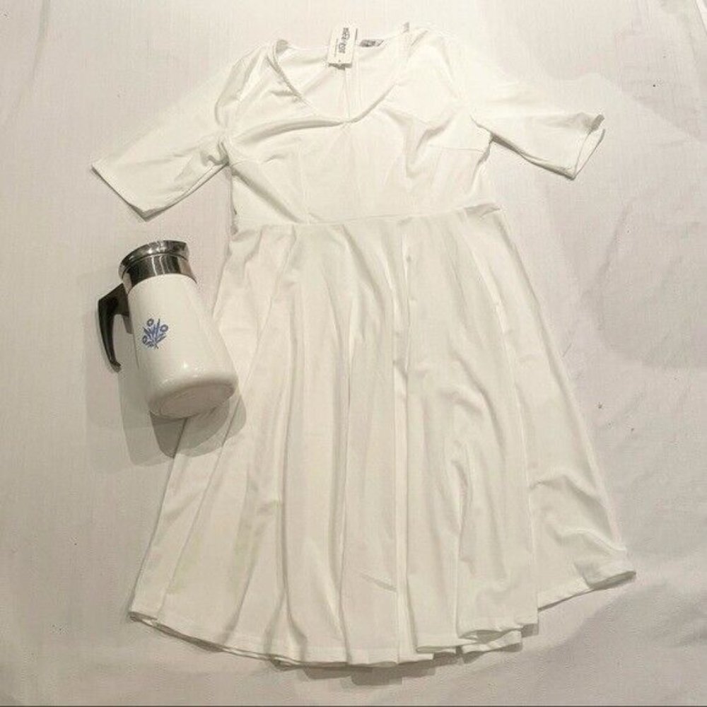 Meaveor Fit & Flare White Dress Unlined Size XXL